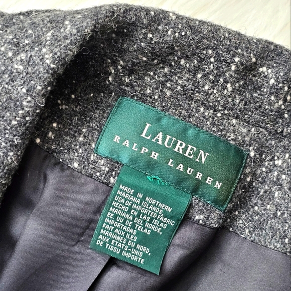 Authentic Vintage 90s Lauren Ralph Lauren Wool Tweed Oversized Boyfriend Blazer - Picture 3 of 14